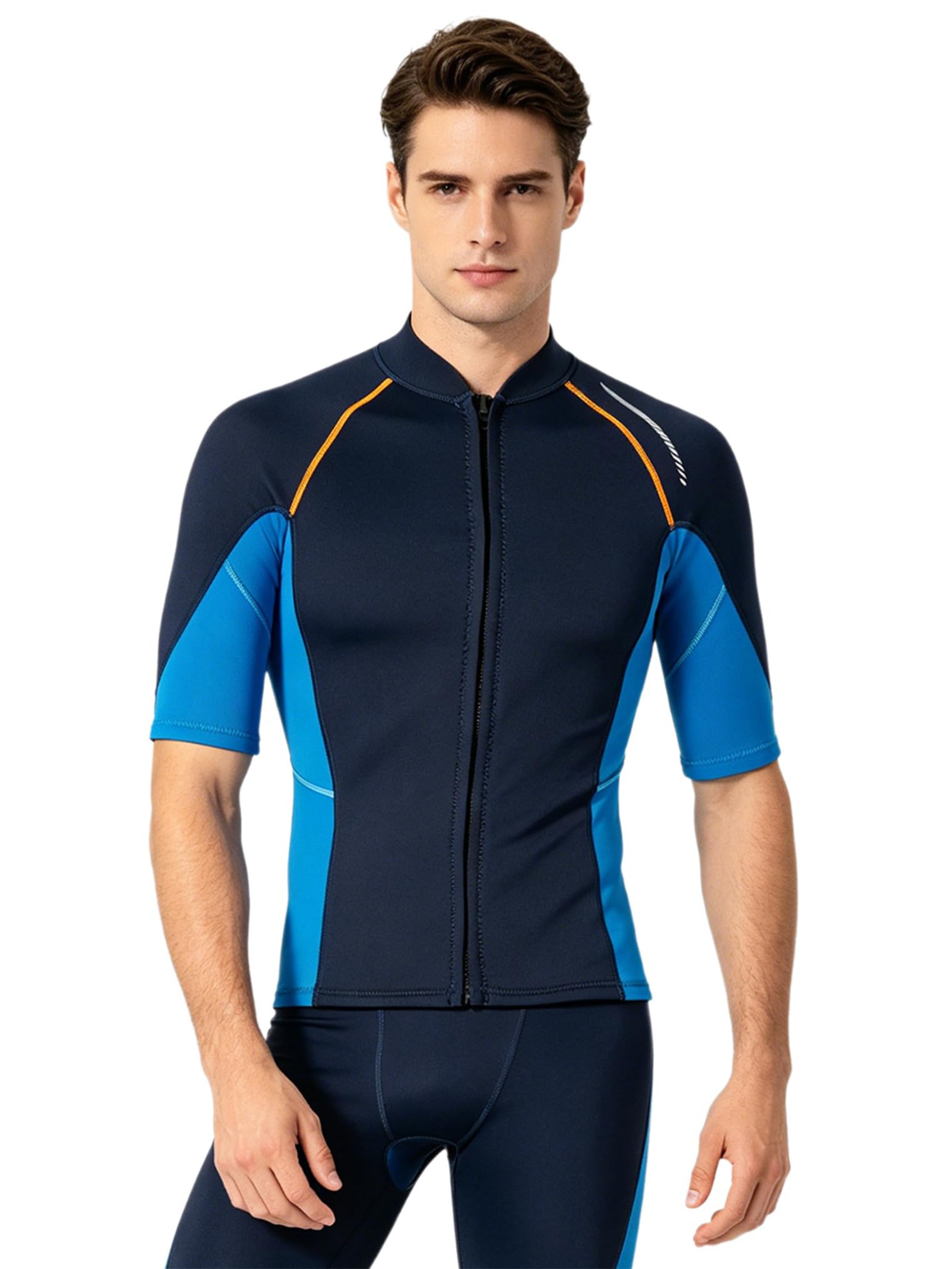 Freebily Top Muta in Neoprene da 1,5 mm con Cerniera Uomo Maglia Protettiva Rash Guard per Snorkeling e Nuoto Maglietta Subacquea in Neoprene per Immersioni Surf