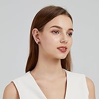 Vista 118 de Natural Stone Stud Earrings for Women 8mm Sterling Silver Genuine Gemstone Earrings Handmade Sterling Silver Crystal Stud Earrings for Women