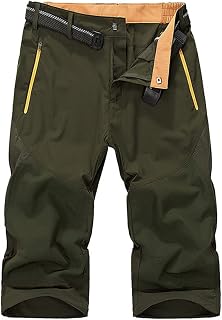 donhobo Mens 3/4 Cargo Shorts Quick Dry Hiking Shorts Lightweight Outdoor Walking Pants