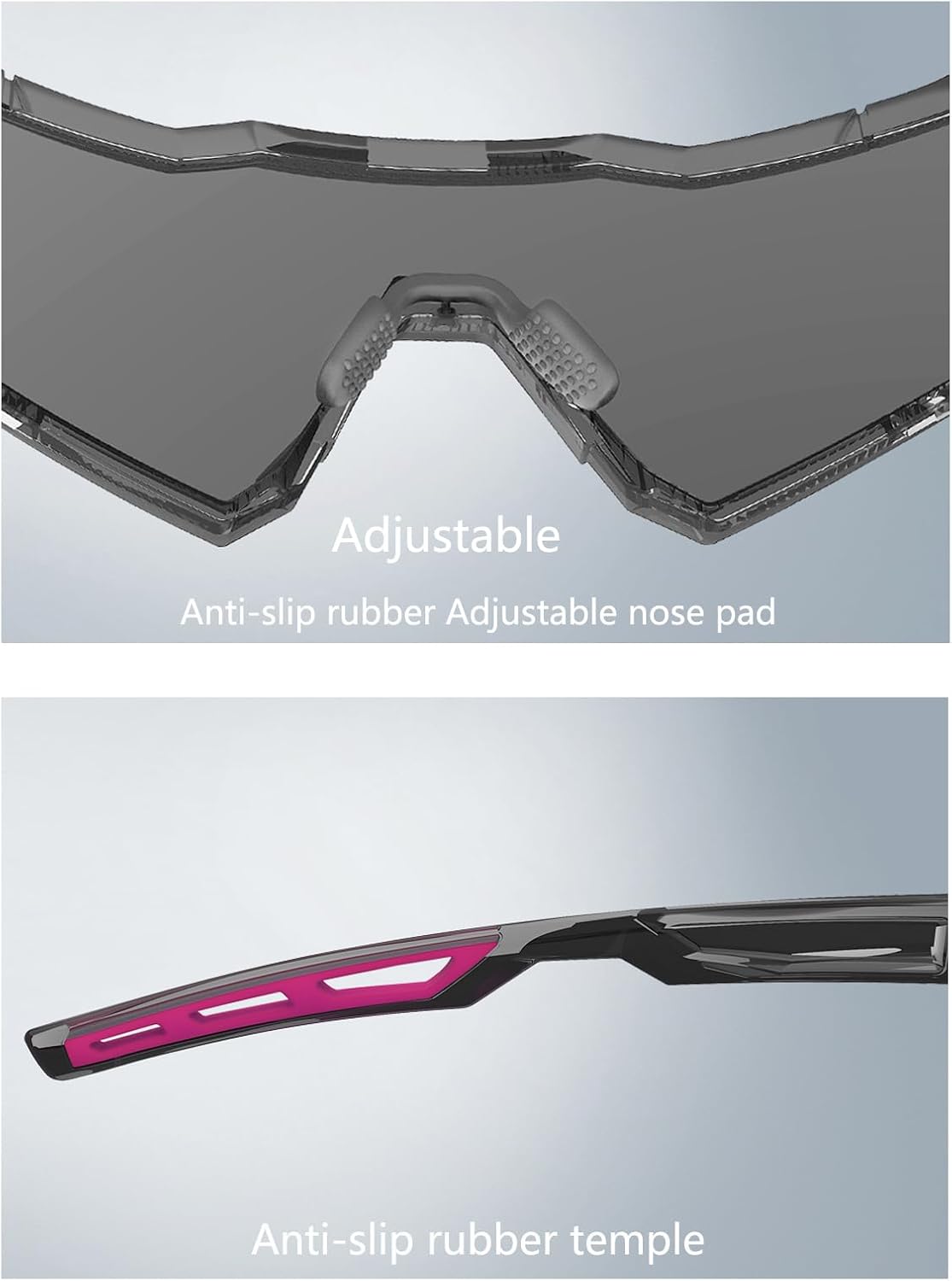 Wrap around Sunglasses for for Big Heads Men and Women Windproof Outdoor Sports Cycling Sun Glasses 1154 - Image 5