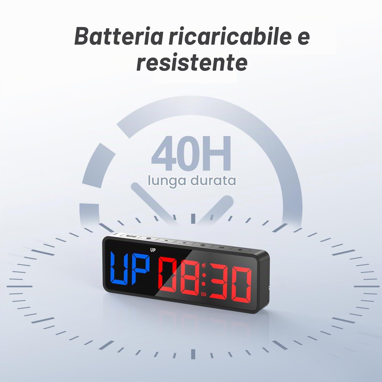 ANJANK Timer Palestra Magnetico Portatile & Orologio,Conto Alla Rovescia/Su, Cronometro, Timer per Intervalli di Allenamento con batteria potente, Telecomando, Regolazione Luminosità & Volume
