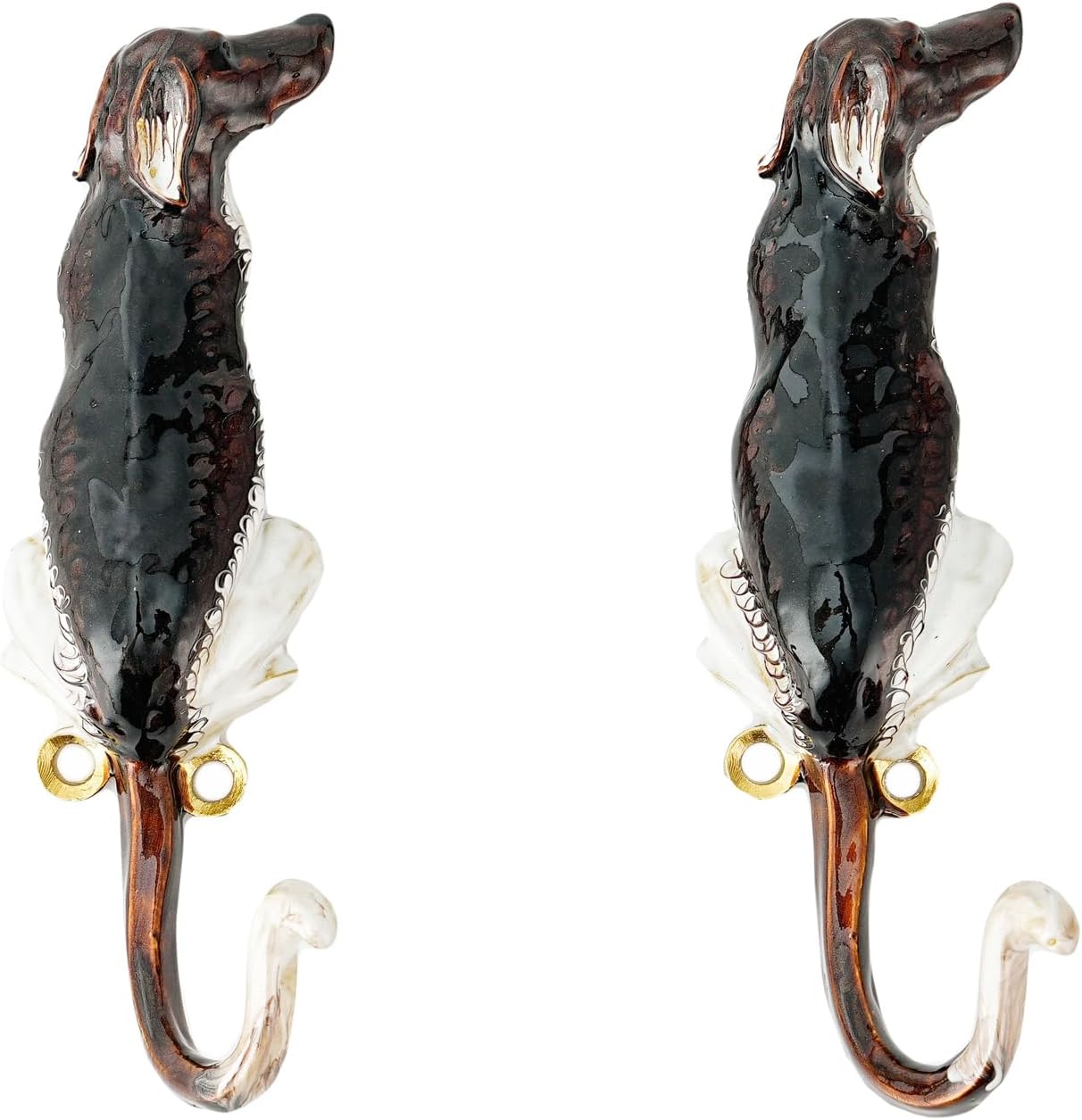 Decorative Dog Wall Hooks, Set of 2 Metal Wall Mount Hooks, Wall Hangers for Coat Towel Key Hat, Vintage Wall Decor for Bedroom Bathroom Entryway
