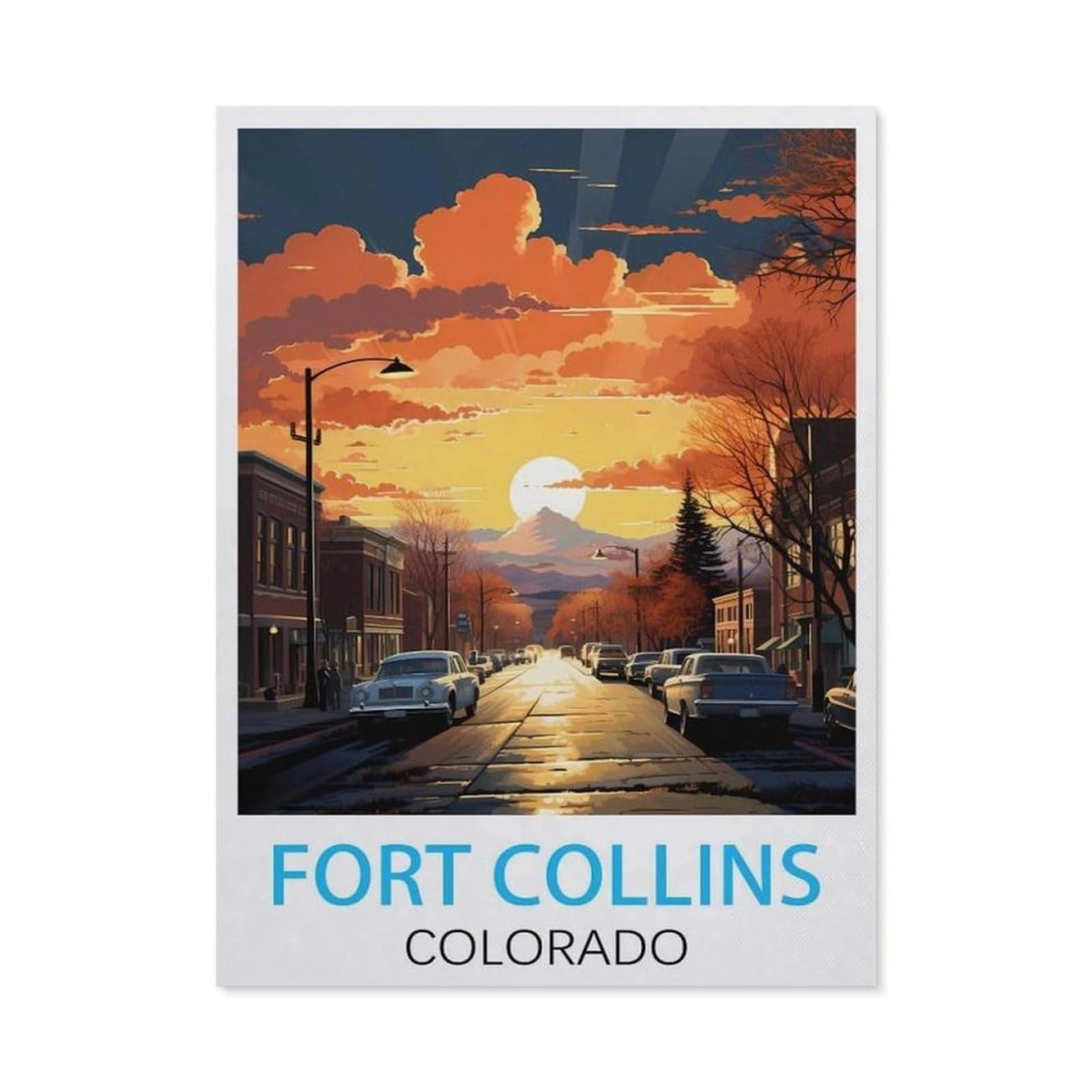 BEAYODKP Diamond Painting，Fort Collins Colorado,Round Full Drill Acrylic Embroidery Cross Stitch Arts Craft Canvas Supply for Home Wall Decor Adults and Kids（40 x 50 cm/15.74 x 19.68 inches）-BY30