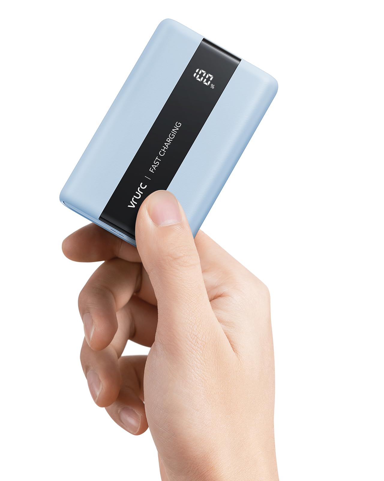 VRURC Power Bank 20000mAh, USB C mini PowerBank Piccolo 22,5 W Ricarica rapida con 4 uscite 3 ingressi Caricatore portatile Travel Essentials Display LED compatibile con iPhone Android (Blu)