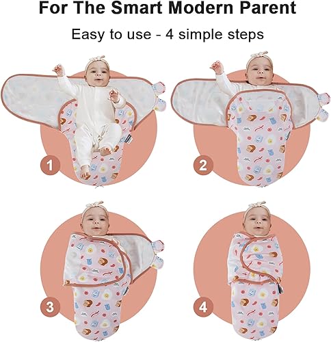 Miniatura 2 de Manta para envolver bebé niño y niña, material súper suave, para recién nacidos, ajustable, saco de dormir con cremallera de 2 vías, paquete de 1