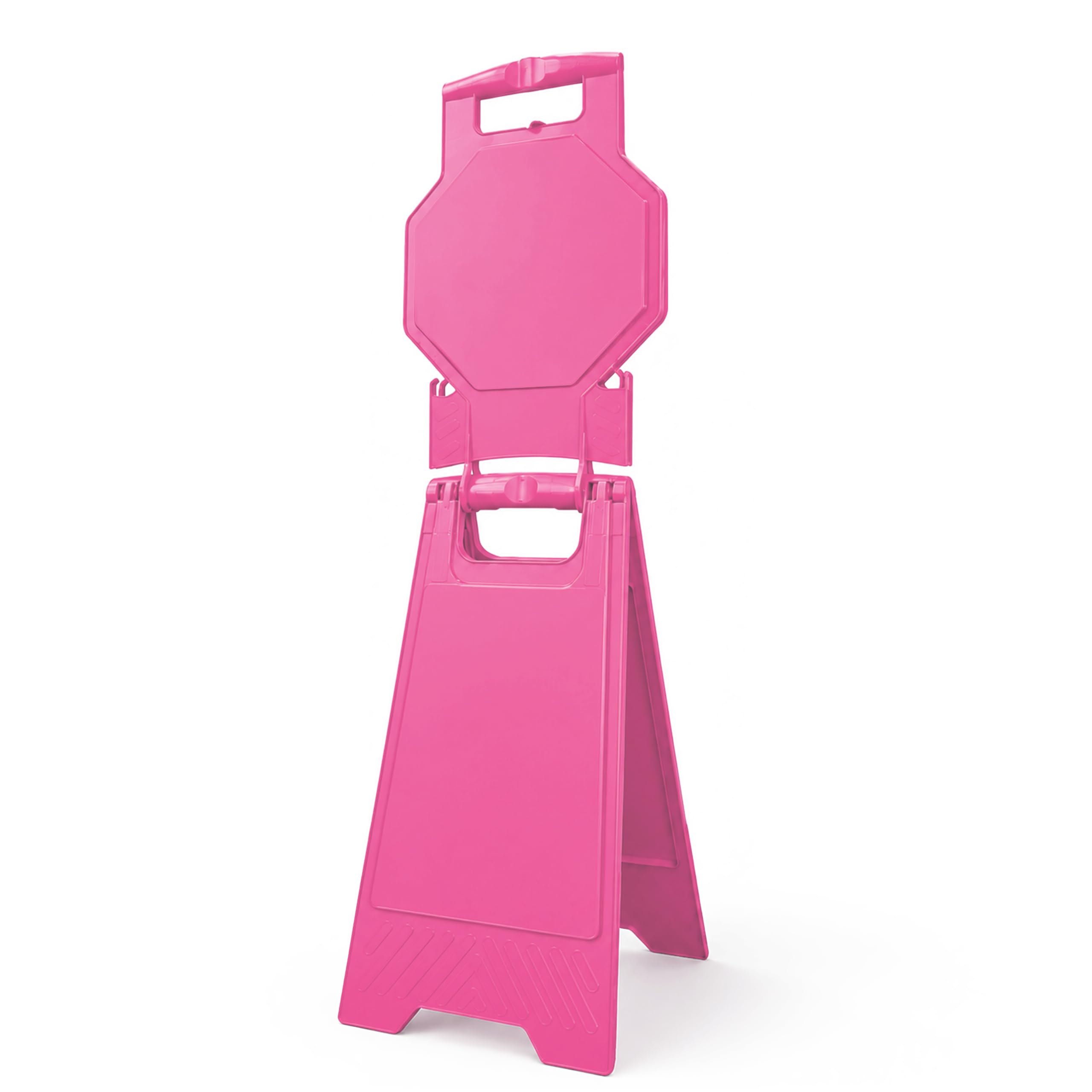 Blank Warning Floor Sign | 100CM Pink Caution Warning Board | Customizable Double-Sided Floor Sign | Freestanding Foldable Safety Sign for Commercial Use, Restaurants, Hotels, Offices - Set of 1