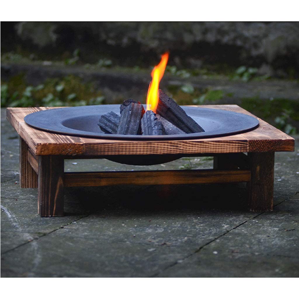 Ogród ognisko żeliwne Brazier palenisko podwórko patio ogród piec opalany drewnem grill ognisko poker na kemping piknik ognisko stal nierdzewna miska ognisko do grilla (kolor: naturalny)