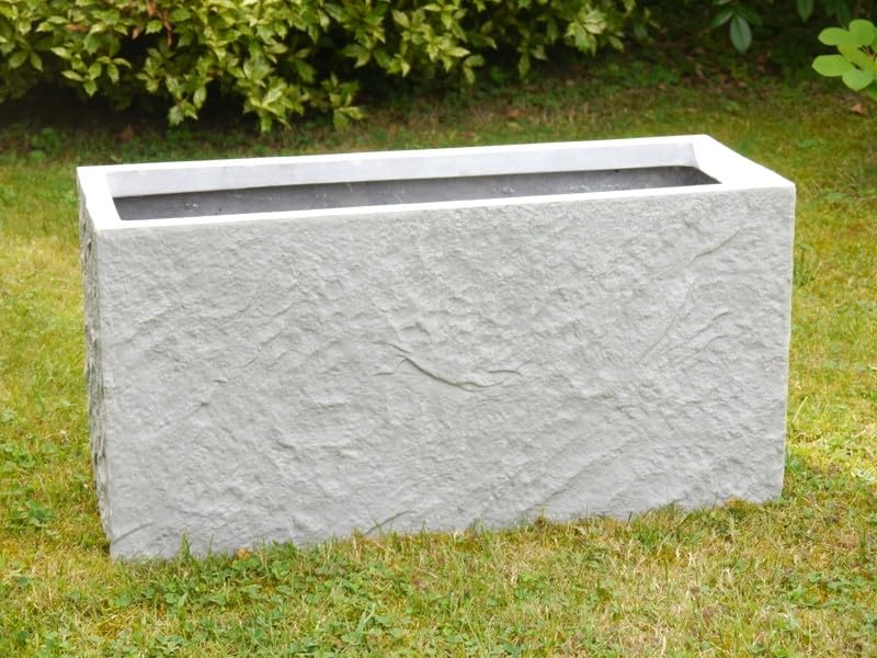 Pflanztrog Rocks L100x B40x H50cm aus Fiberglas wie Orig. Mauergestein, Pflanztröge Pflanzkübel Pflanzgefäße