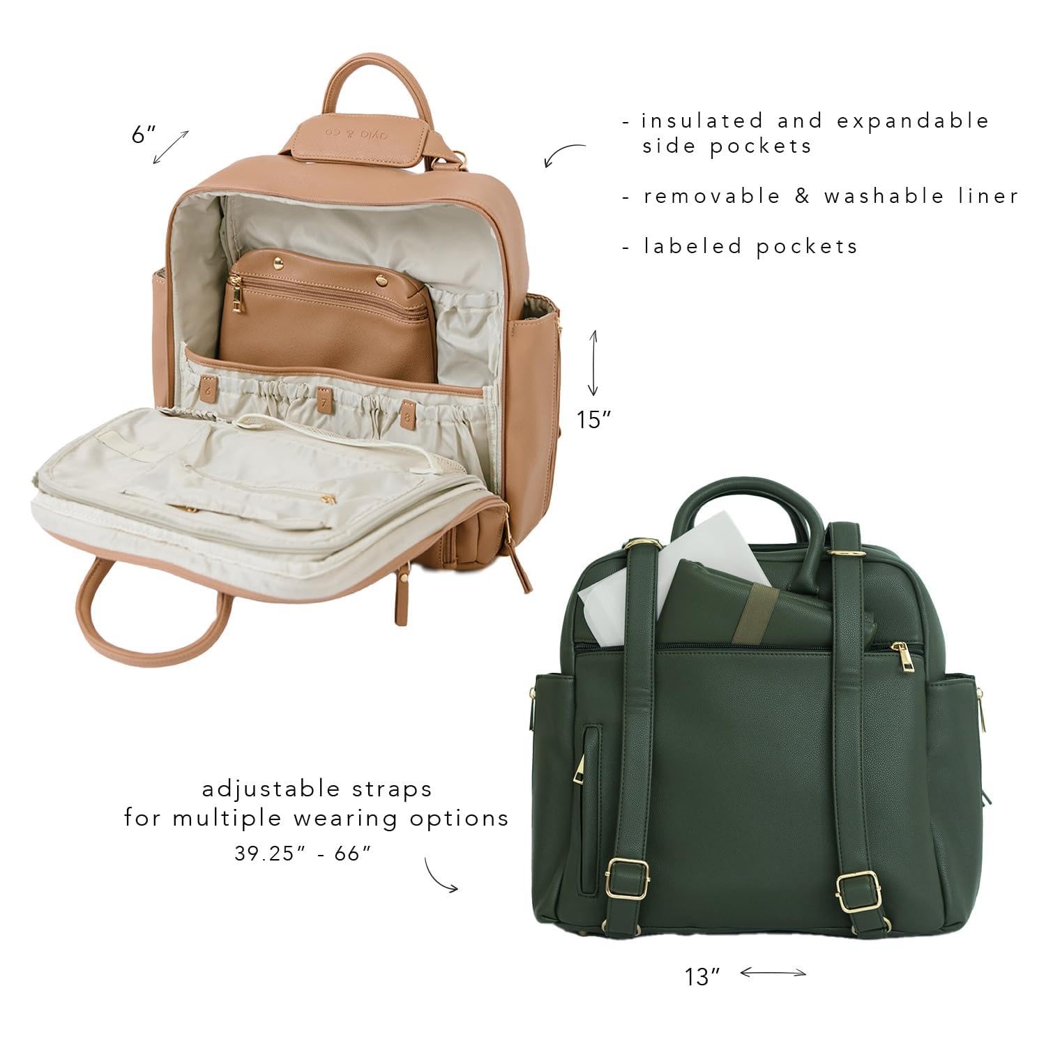 Ayla & Co Leather Backpack + Tote Diaper Bag The Ayla Mini Bag main image 2