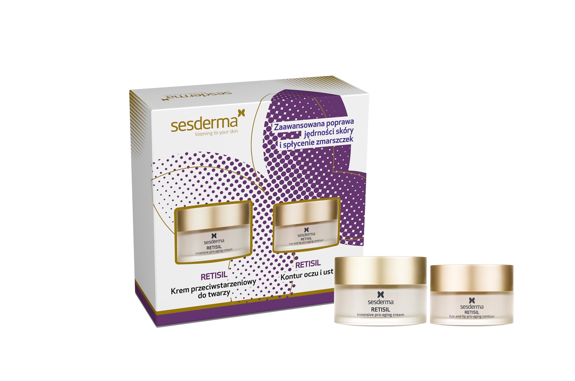 Sesderma RETISIL Gift Set - Anti-Ageing Face Cream 50 ml + Eye & Lip Contour 30 ml - With Retinoid HPR, Hyaluronic Acid & Growth Factors - Regenerating Care Against Wrinkles
