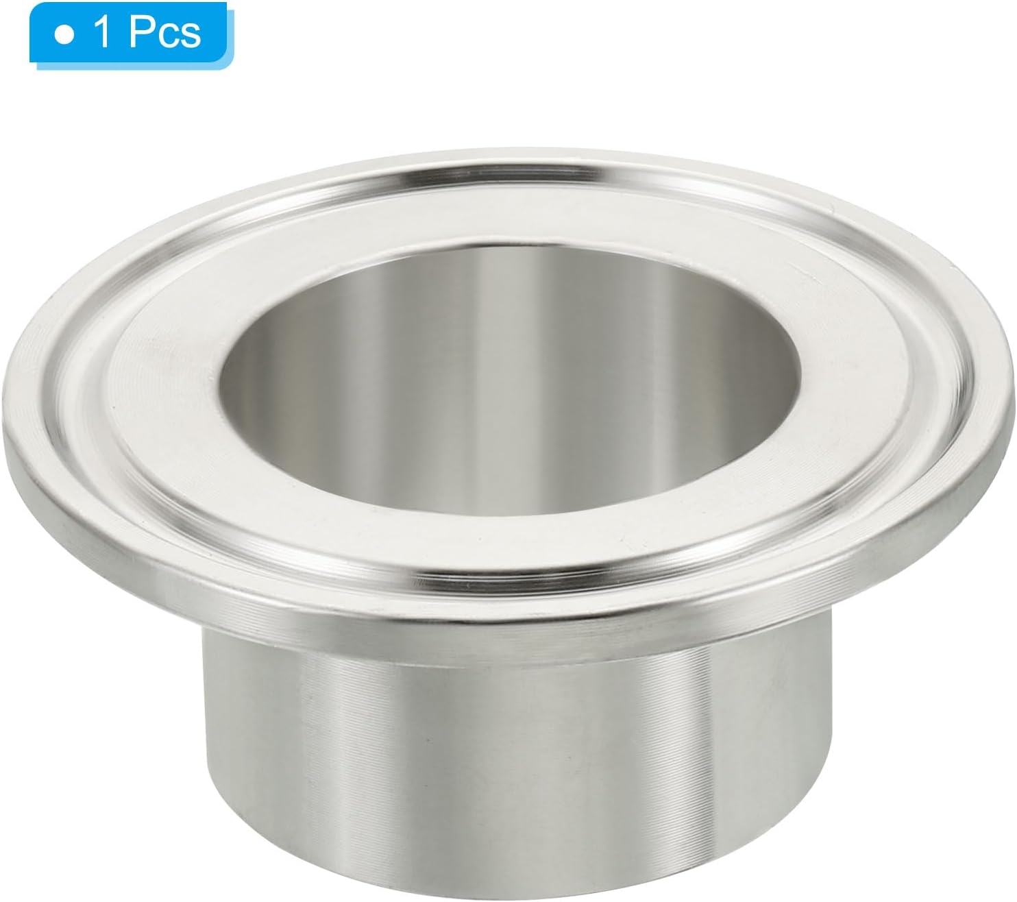 PATIKIL Tri Clamps Ferrules,32mm(1 1/4 inch) OD Compression Fitting Ferrule Long Weld Clamp Ferrule Stainless Steel Ferrule Pipe Fitting for Plumbing Refrigeration 1Pcs