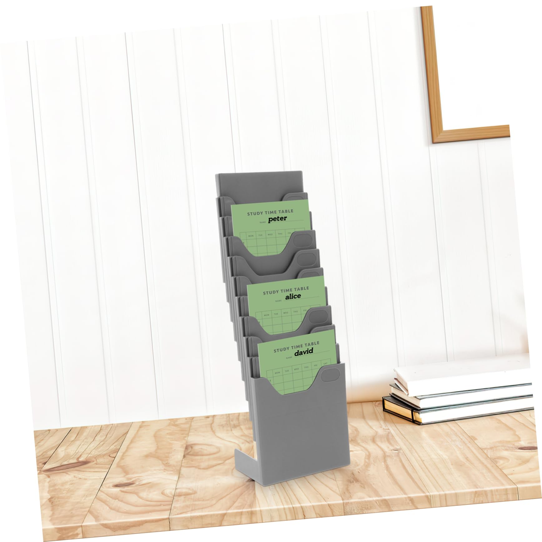 Tofficu 2piezas Soporte De Tarjetas Retráctil Para y Almacén Organizador De Tarjetas De Asistencia y Rack De Escritorio Compartimentos Diseño y