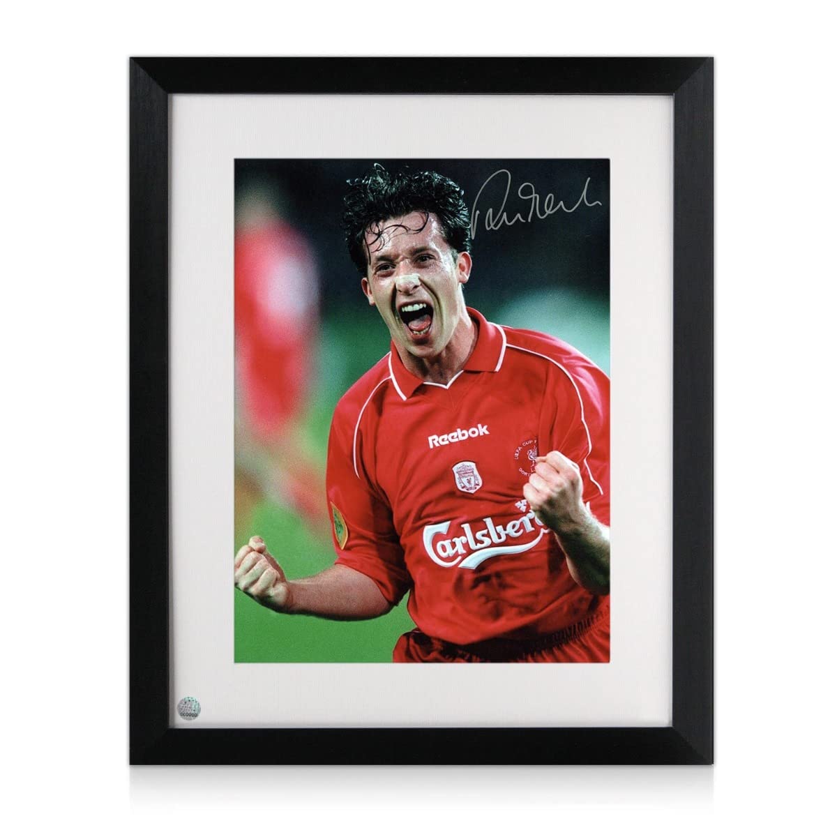 Exclusive Memorabilia Robbie Fowler Signed Liverpool Football Photo: Cup Final Goal Framed