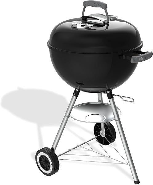 Weber Kettle Parrilla de carbón (versión 2026) / Soporte de Tres Patas con Ruedas, diseño Resistente al Calor y a la corrosión, Parrilla cromada de Tres Capas, Negro - 3