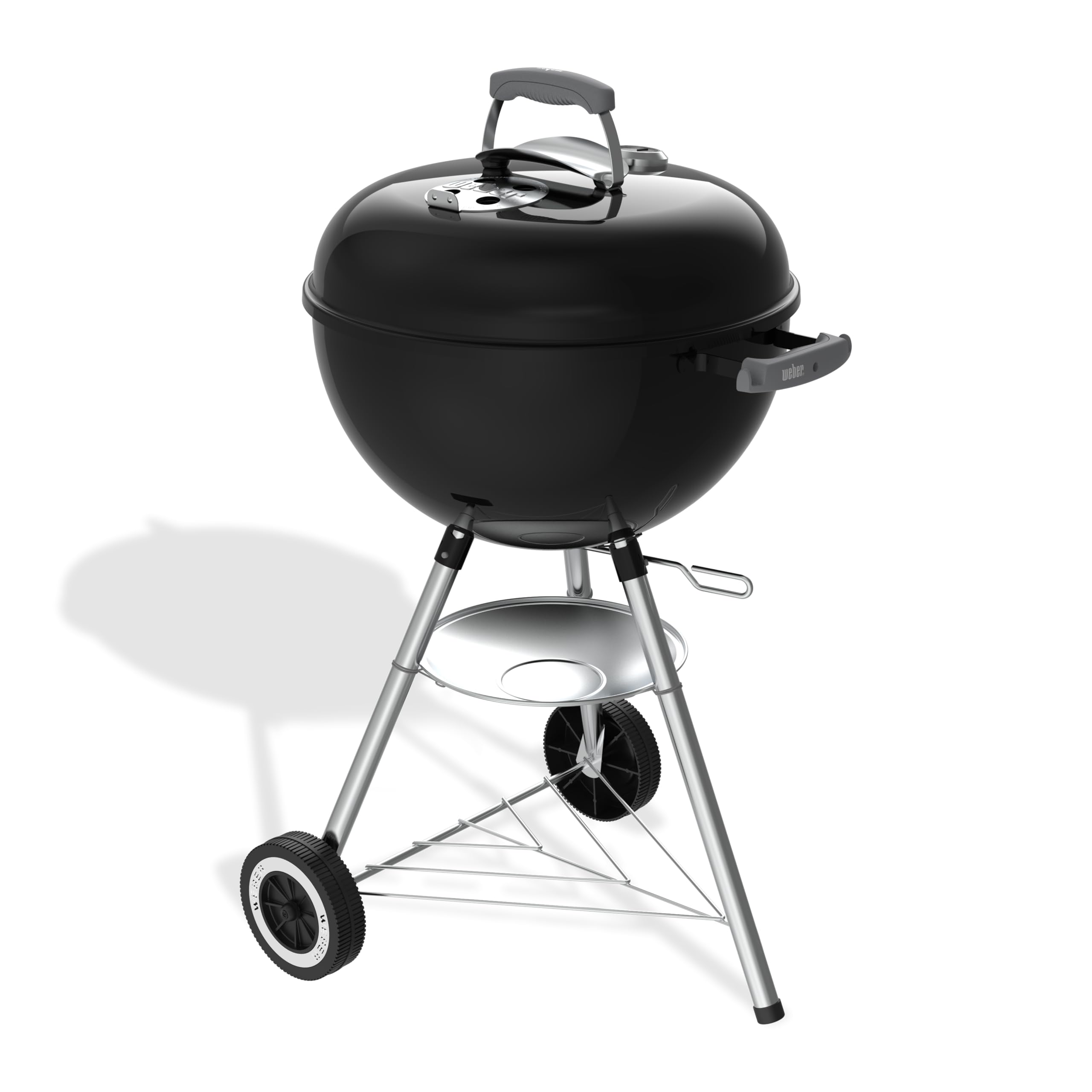 Weber Kettle Parrilla de carbón (versión 2026) / Soporte de Tres Patas con Ruedas, diseño Resistente al Calor y a la corrosión, Parrilla cromada de Tres Capas, Negro — view 3