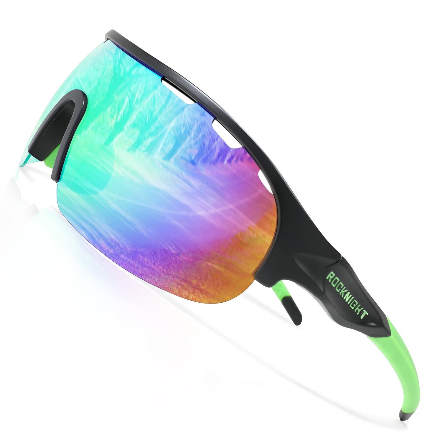 ROCKNIGH 2021 HD Polarized Sports Sunglasses Women Men Cycling Tennis Running Golfing Outdoor Adjustable Nose Pads Ultralight TR90 Frame