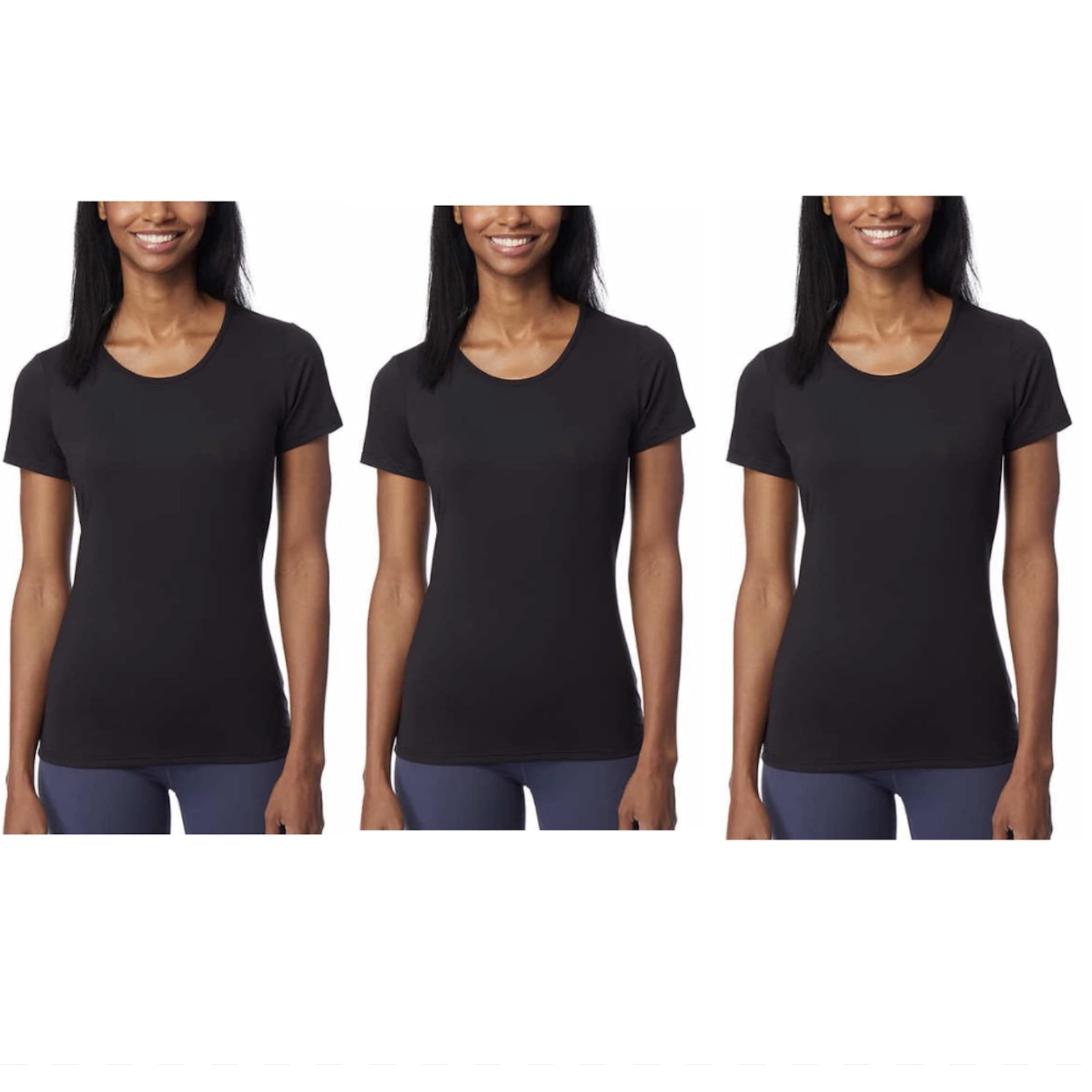 32 DegreesLadies' Cool Tee Short Sleeve Scoop Neck, 3-Pack