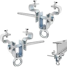 Pack of 2 adjustable steel support attachment, crane hook, carrier clamp for heavy bags, holds 204 kg, adjustable from 65 mm to 225 mm, for versatile applications, robust and easy to use