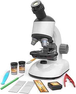 AUBEST Microscopio, Microscopio de los niños 80 0X HD Microscopio de Alta Potencia Experimento científico(Bianco)