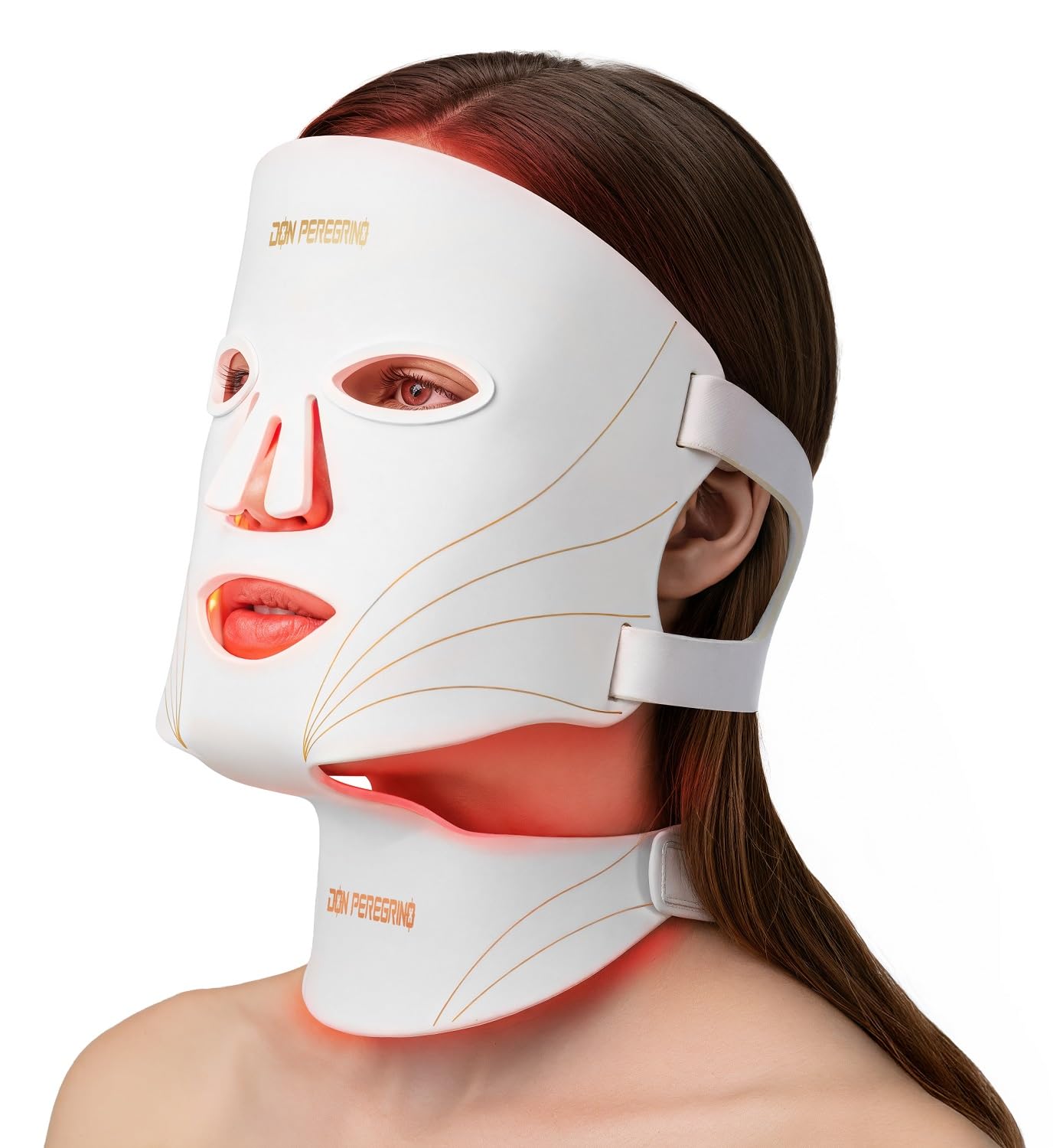 Red Light Therapy for Face and Neck Full Coverage – Comfortable, Zero Irritation, Auto-off Timer, Perfect Gifts for Women Skin Care, DON PEREGRINO LED Face Mask with Storage Bag & Gift Packing