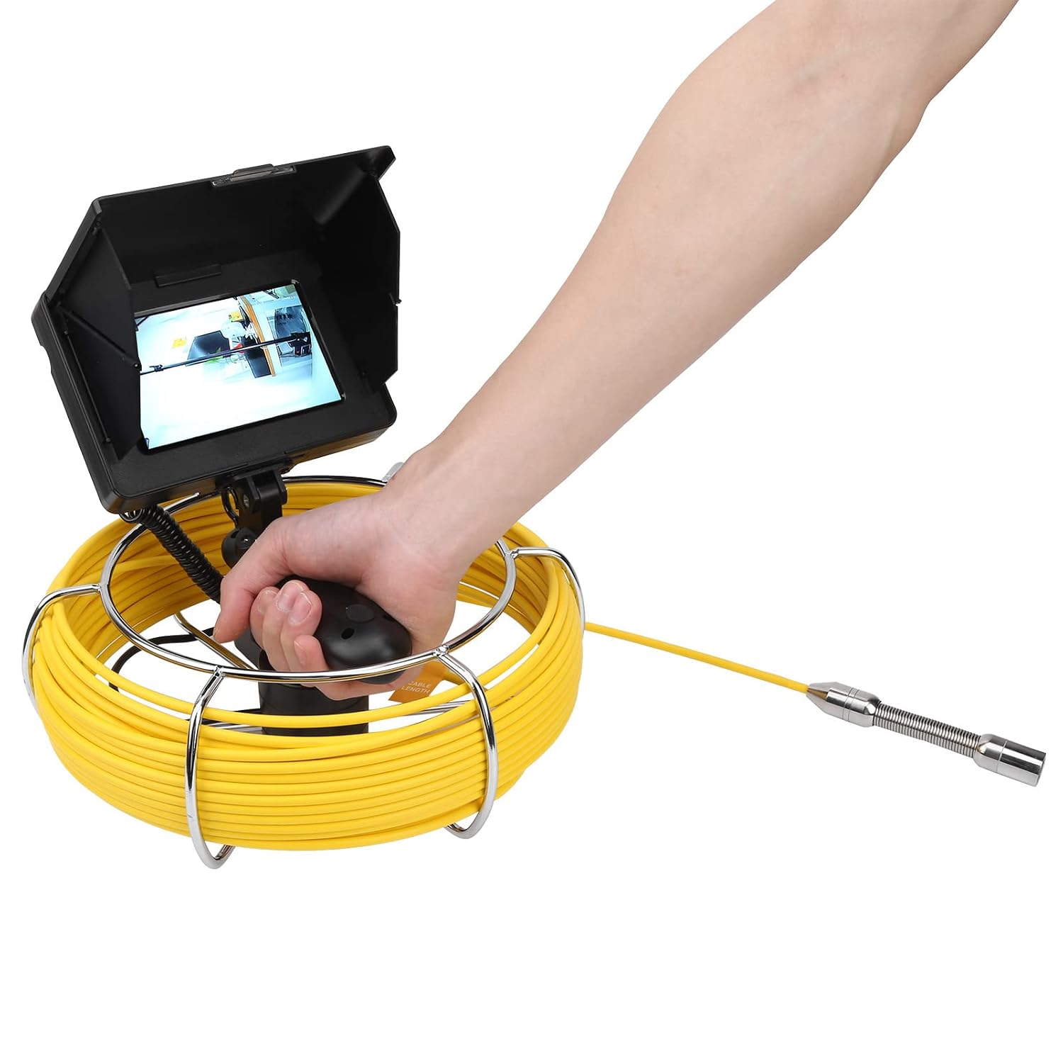 5in 17mm IP68 Hand Held Industrial Pipe Sewer Inspection Video Camera with 8 LED Light (F5P17-20M)