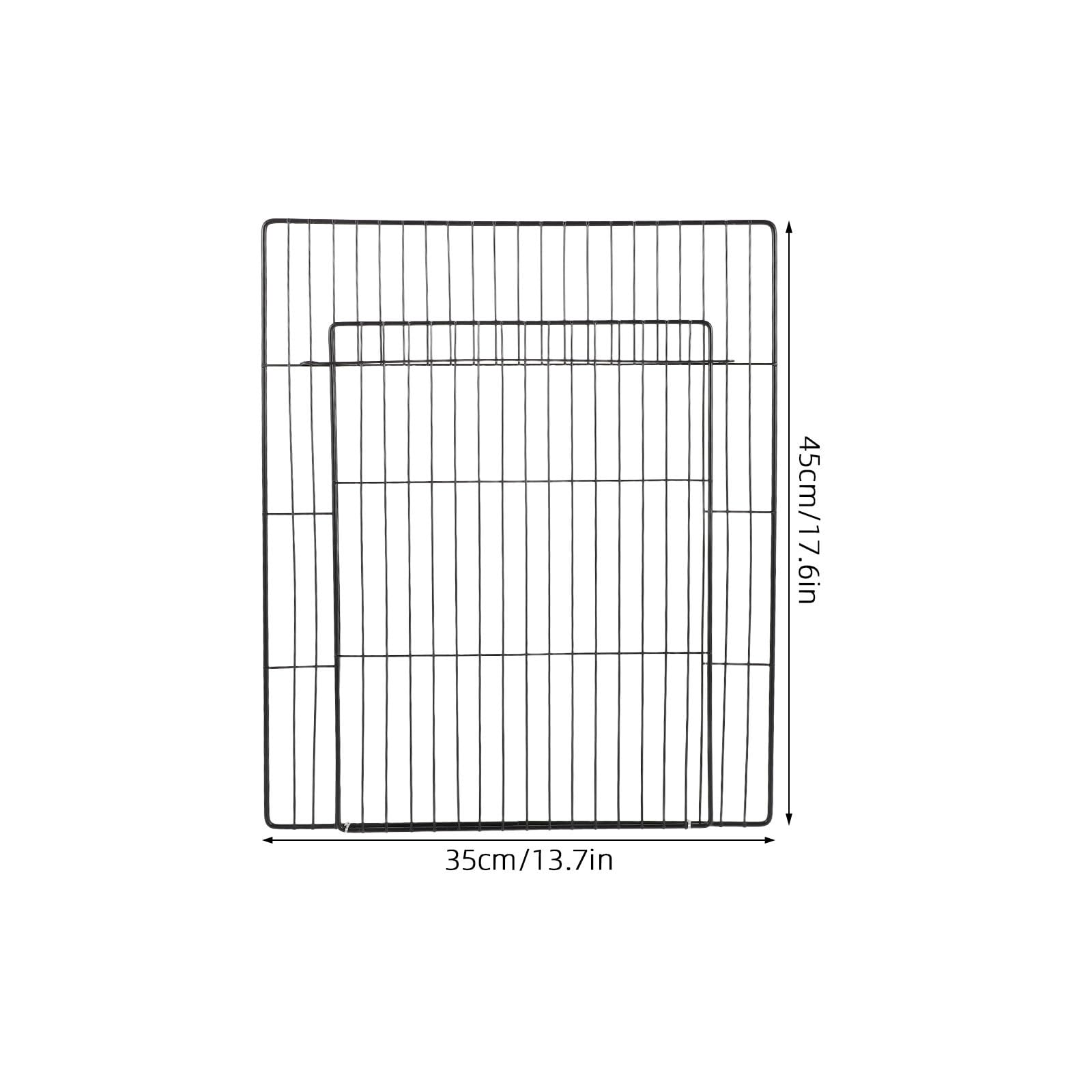 iplusmile 2 Pezzi Recinzione con Porta Rimovibile in Ferro per Gabbia di Cani e Gatti 45x35 Cm, Accessorio per Animali Domestici Adatto a Uso Interno e Spazi All'aperto