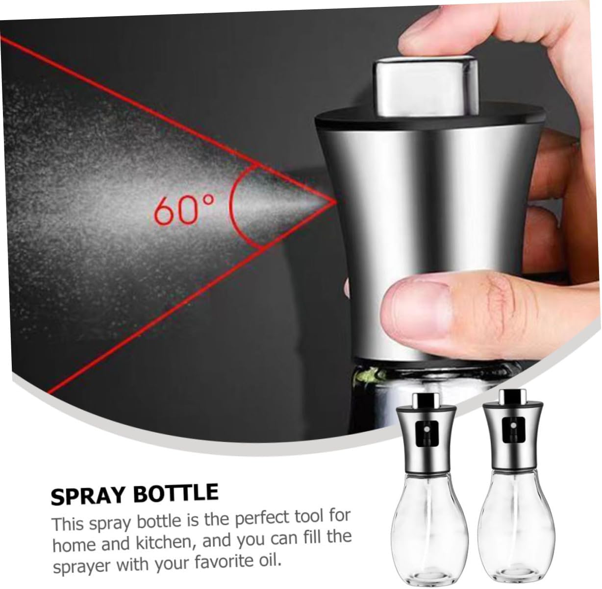 Garneck 2pcs Oil Sprayer Bottle for Cooking Reusable Press Type Oil Dispenser for Barbecue Kitchen and Salad Capacity Leak Design