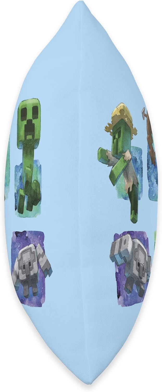 Minecraft Legends Watercolor Mobs Box Showcases Throw Pillow