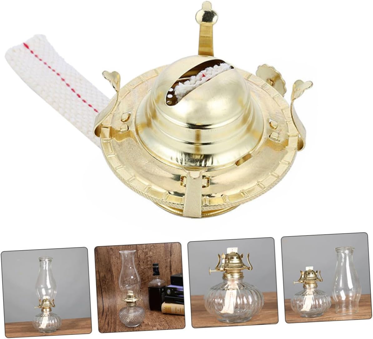 LIFKOME Kerosene Lamp Replacement Burner Adjustable Metal Regulator – Vintage Glass Oil Lamp Wick Accessory for Indoor and Outdoor Use