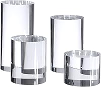 KCGANI Clear Polished Acrylic Cylinder Photo Props, 4-Pack Transparent Display Blocks for Jewelry Cosmetics Photography (2" Dia, Varying Heights)