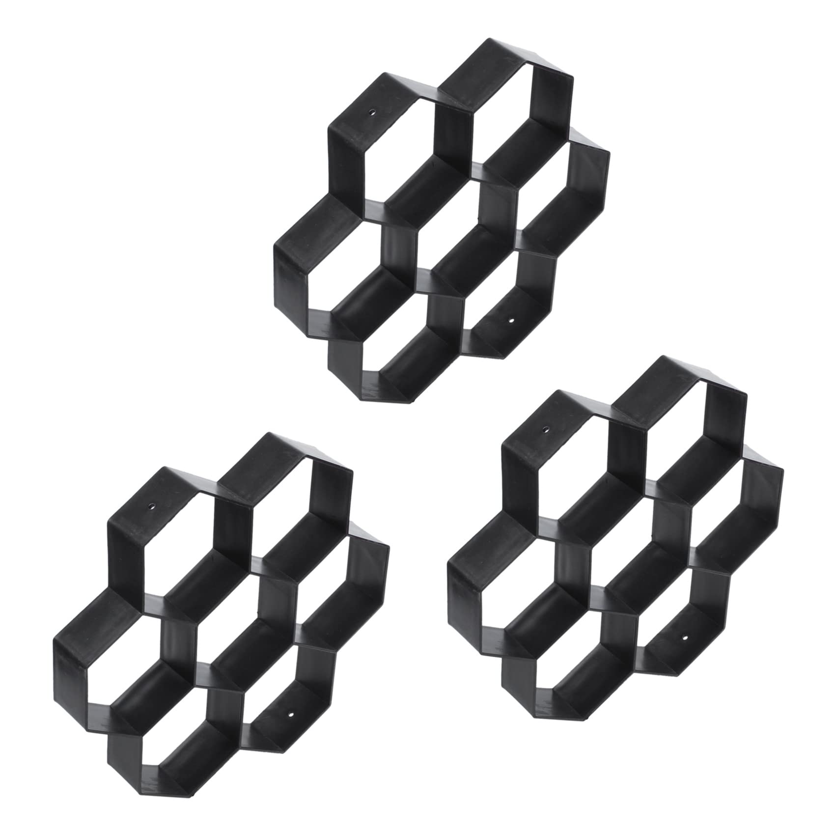 Jnchdghwa Black 3X Diy Patio Walk Maker Stepping Stone Concrete Paver Mold Reusable Path Maker Mold Garden Paving Stone Molds 30 X 30Cm