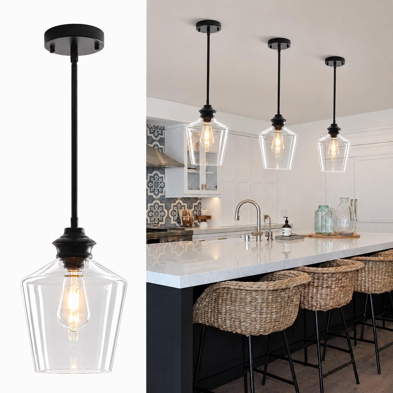 Photo 1 of GZJunYo Modern Clear Glass Pendant Light