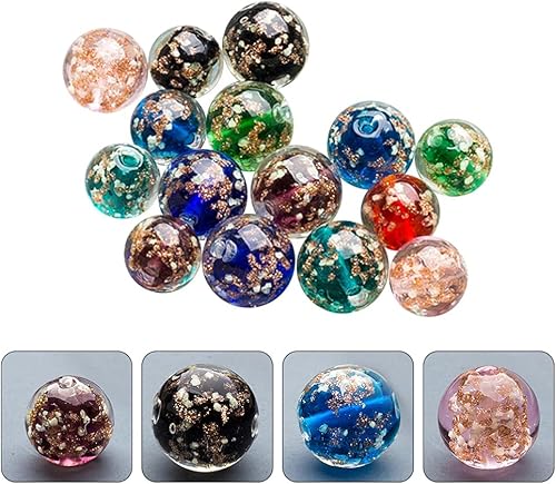 Miniatura 2 de COHEALI Bolas sueltas 40 cuentas redondas de vidrio de 0.472 in de cristal luminosas sueltas cuentas de bola para manualidades, suministros de