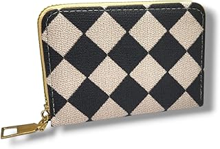 Leather Business Card Holder for Credit Cards,Small RFID Zipper Wallet for Women Girls,Accordion Pocket Business Card Case (3)