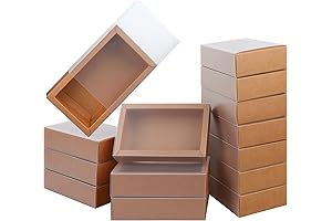 Rectangular, Frosted, Brown Kraft Paper Gift Boxes in a Budget-Friendly 26-Pack