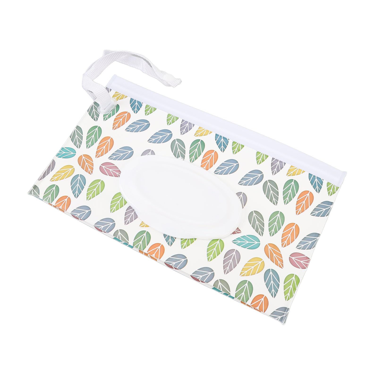 Baby Wipes Bag with Zip Large Size Refillable Pull Out Type Flip Lid Portable Wipes Dispenser for Travel Leaf Pattern