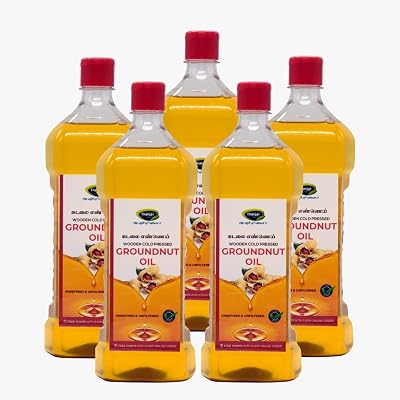 Thanjai Natural Groundnut Oil 5000ML Virgin Unrefined Wooden Cold Pressed Groundnut Oil/Natural Peanut Oil for Cooking- 