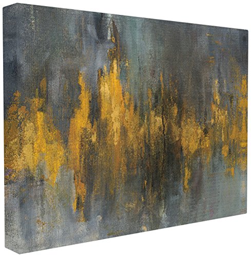 Stupell Industries Black and Gold Abstract Fire Oversized Stretched Canvas