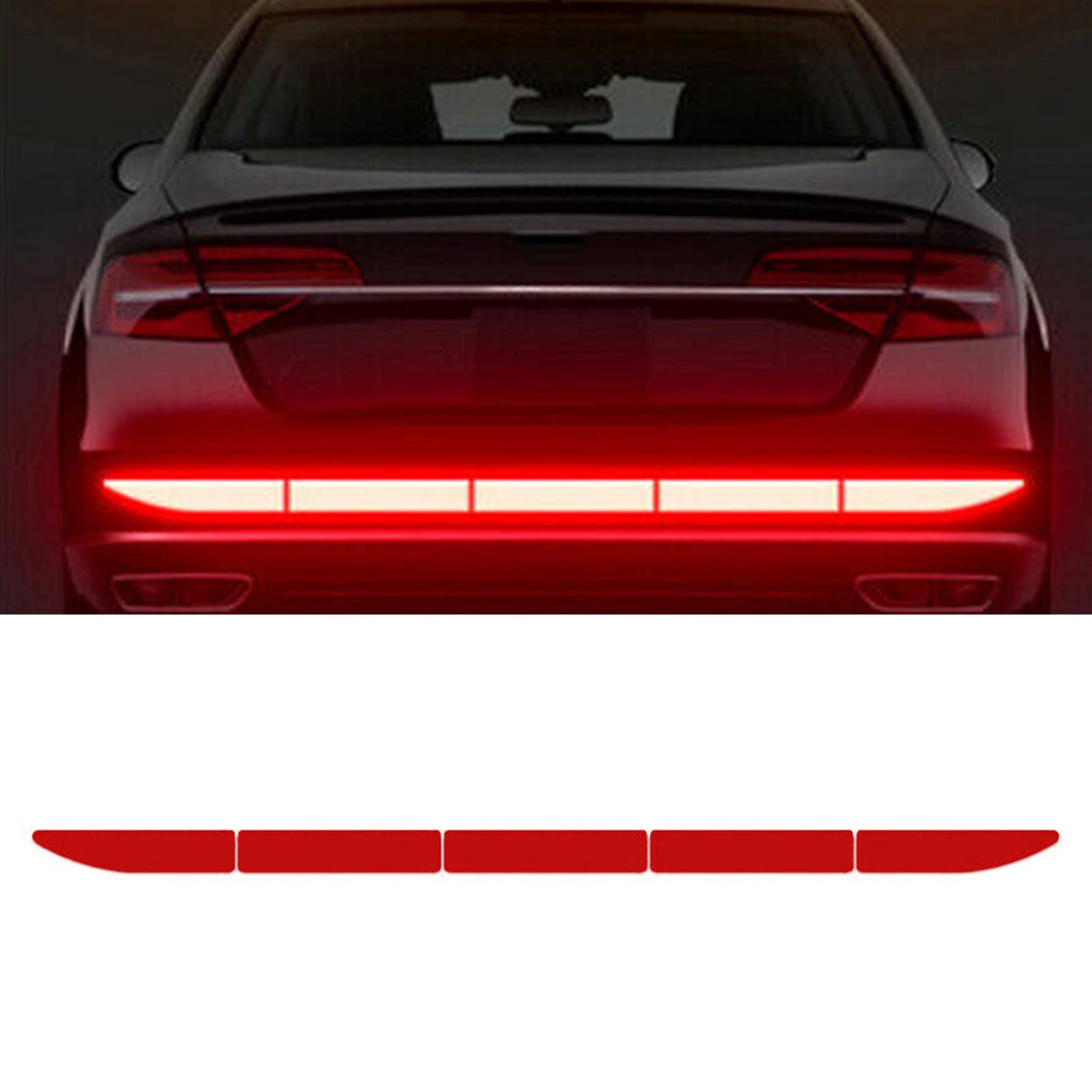 Adesivi Riflettenti Per Auto CHANGCHEN - Striscia Bianca Ad Alta Intensità 91x4 Cm - Sicurezza Notturna Per Paraurti Posteriore - Universale Per SUV E Camion