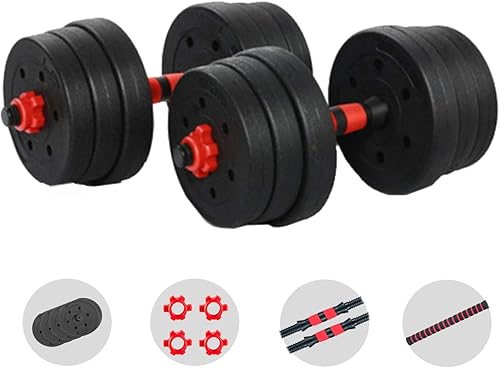 click2go - Juego de mancuernas pesas ajustables (886644 libras), pesa con barra conectora 2 en 1, equipo de ejercicio físico y entrenamiento casero
