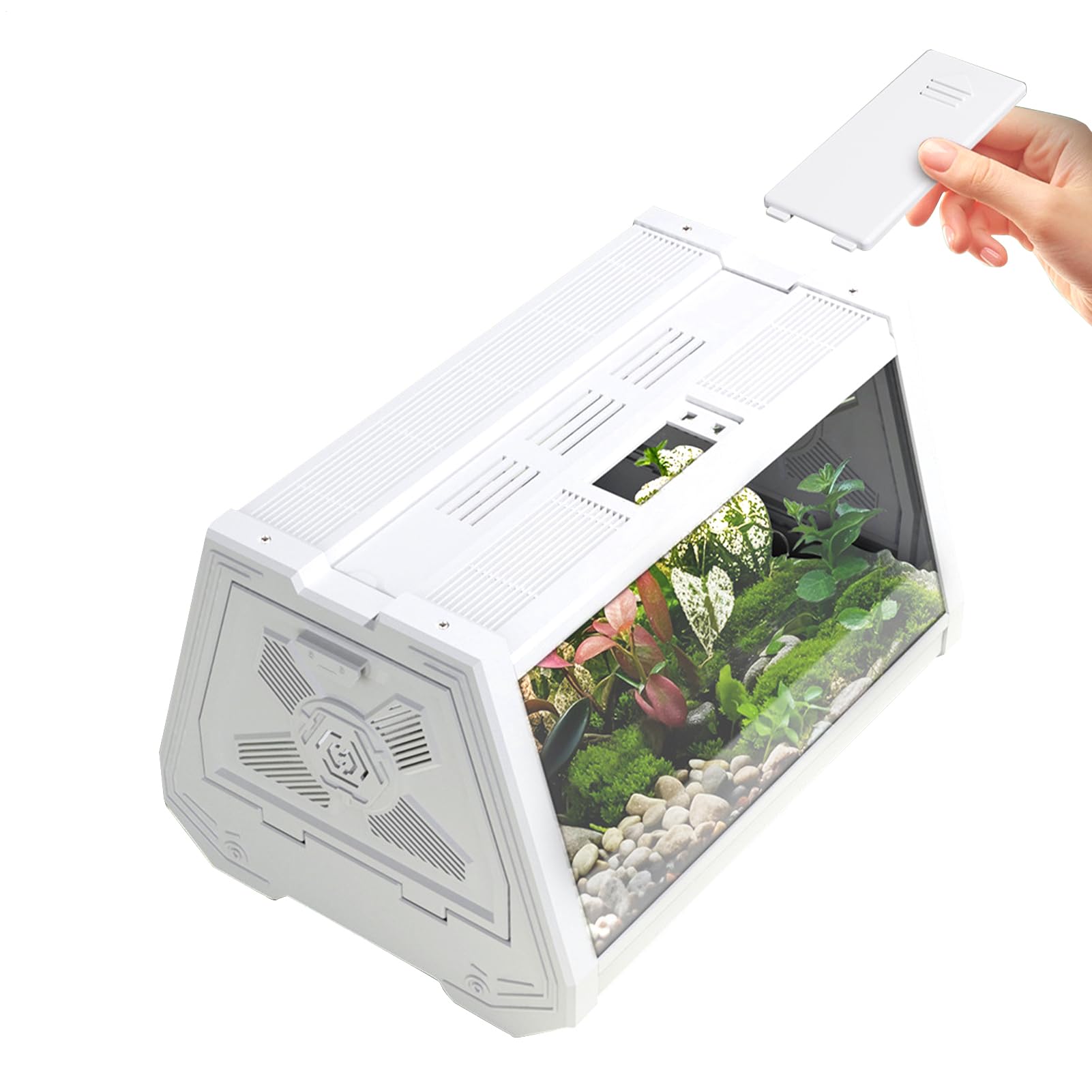Terrario Per Rettili Vasca per Animali Esotici | Ventilazione Portatile Acquario Recinto Viaggio Antifuga Habitat per Rane Lumache Tartarughe Animali