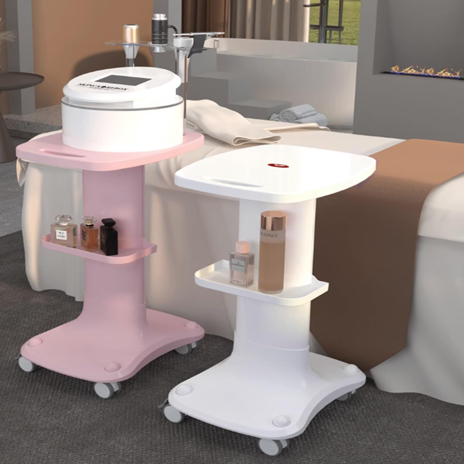 Profesjonalny Wózek Do Spa, Wytrzymały Wózek Dla Kosmetyczki, Tacka Do Przechowywania Narzędzi Kosmetycznych, Wózek Do Salonu Fryzjerskiego, Wózek Na Akcesoria Spa, Wózek Z Kółkami, Biały