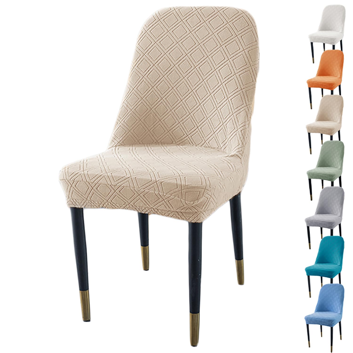 Housses de chaise incurvées extensibles jacquard lavables pour protection durable