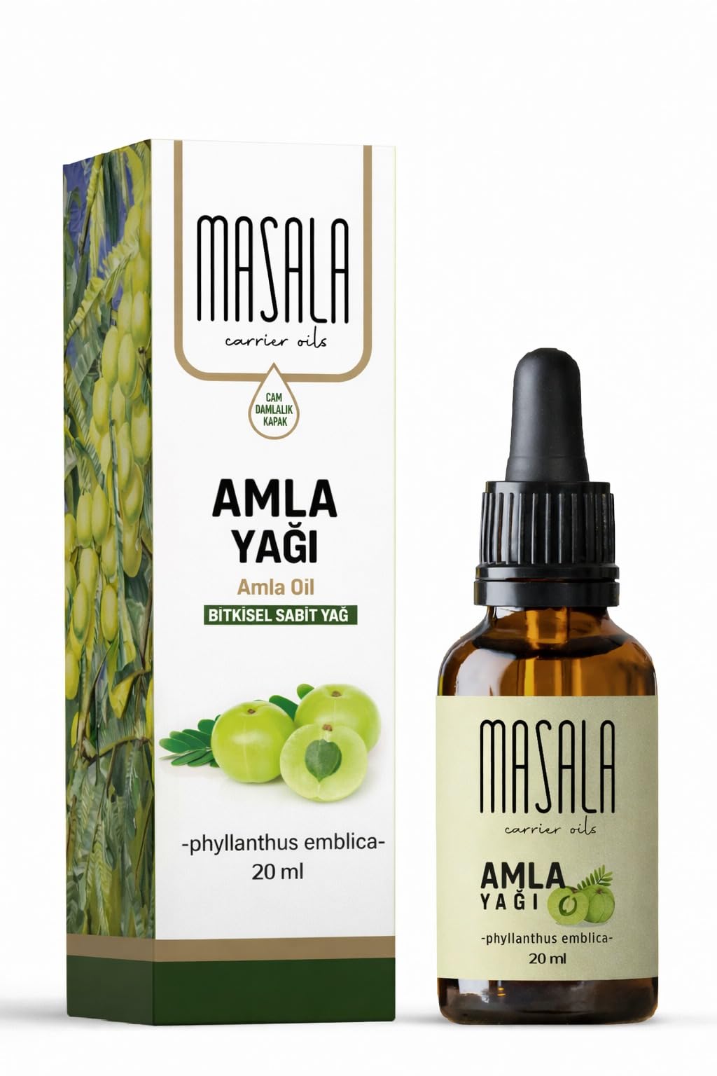 Masala Amla Saç Bakım Yağı 20 ml. Soğuk Pres (Gooseberry Carrier Oil) Bektaşi Üzümü