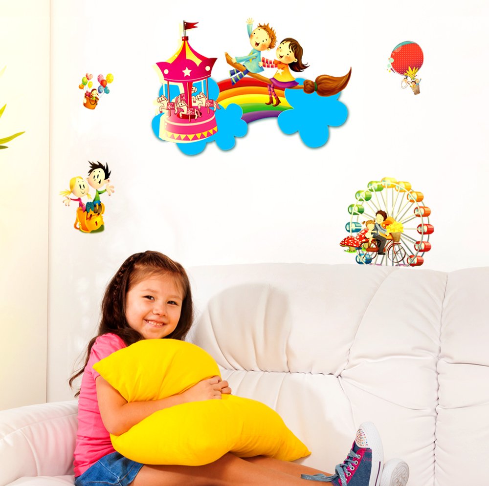 Decals Design Amusement Park Wall Sticker (PVC Vinyl, 60 cm x 90 cm x 1 cm) (B01NCIVK4C) Amazon Price History, Amazon Price Tracker