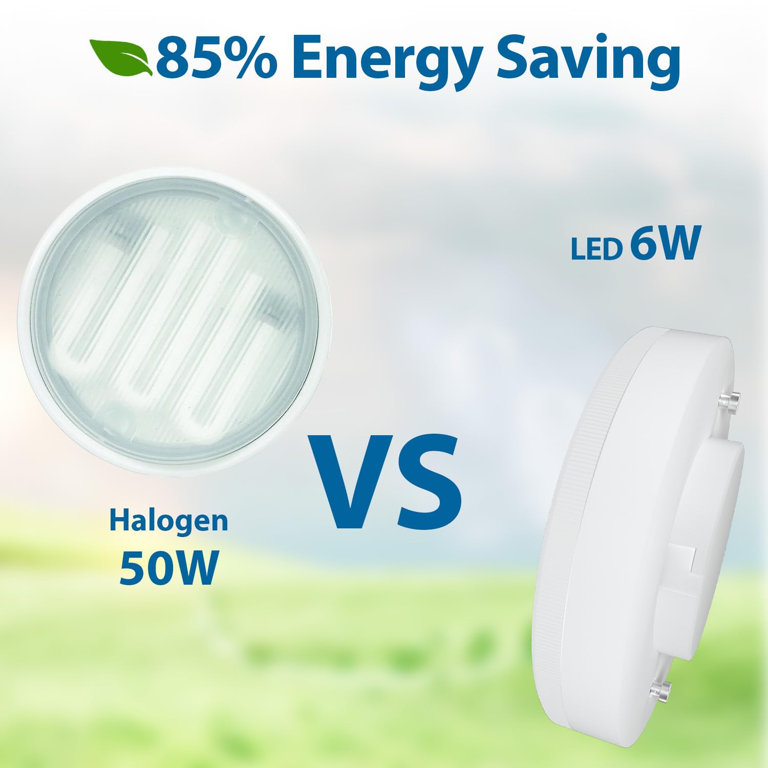 LUTW GX53 LED Bulb Cool White, 6W Replace 50W Halogen or CFL Bulbs, 6000K 556 Lumens GX53 Light Bulbs, 120° Beam Angle - Image 4