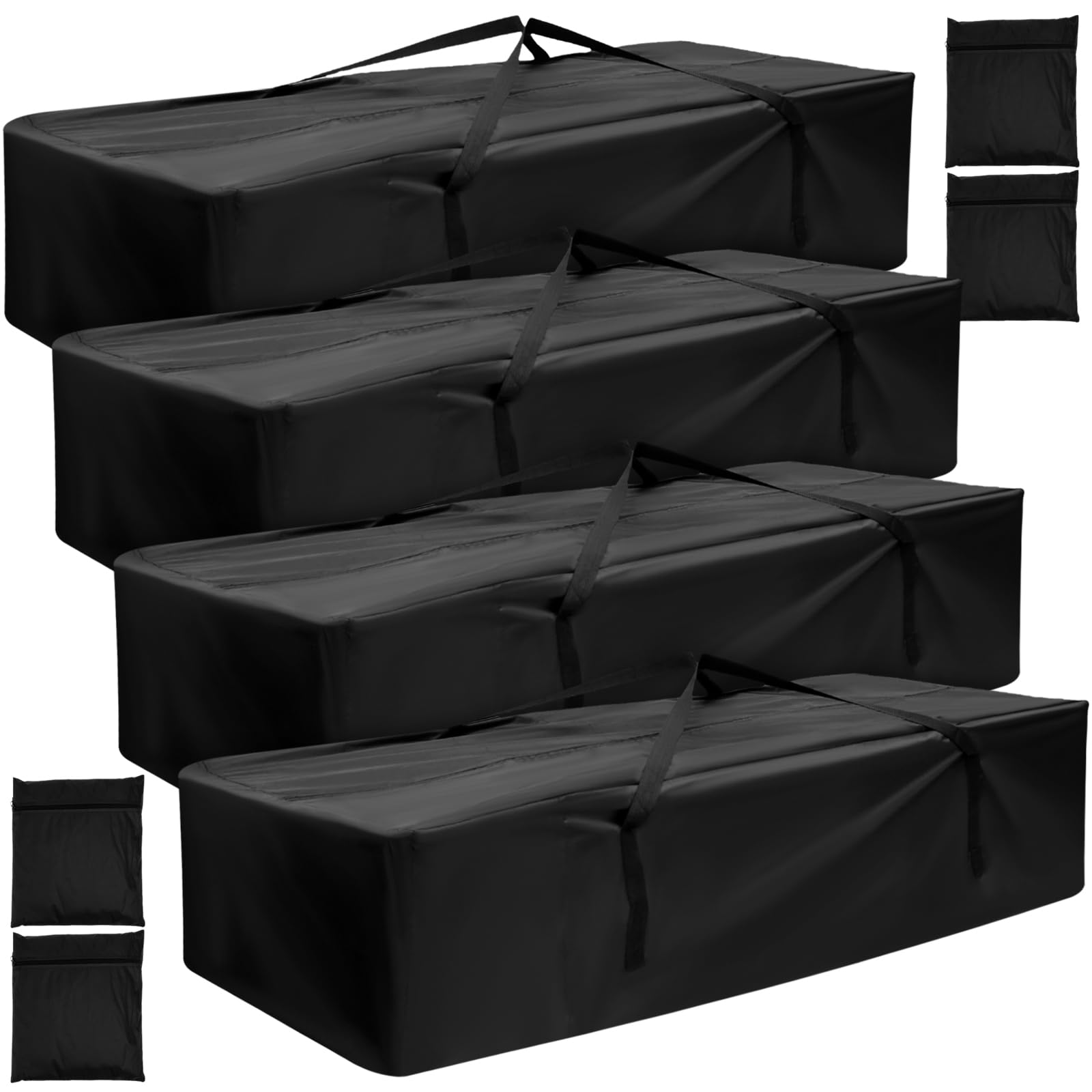 Lot de 4 sacs de rangement - 173 x 76 x 51 cm - En tissu Oxford de qualité supérieure - Avec poignée de transport - Pliable - Pour meubles de jardin - Pour sapin de Noël, meubles, sacs de piscine