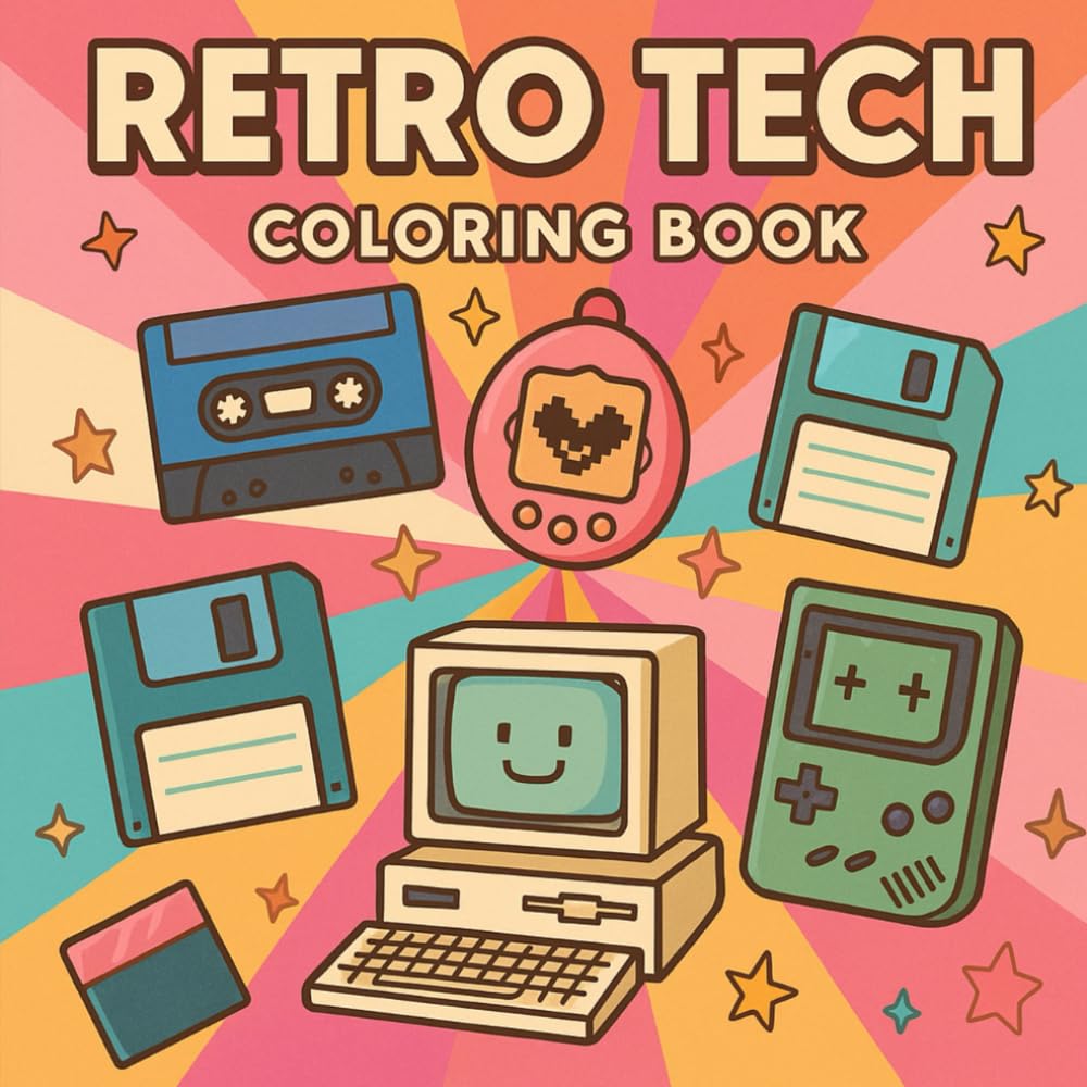 Bold and Retro Gadgets: Nostalgic 80s & 90s Tech Coloring Book for Adults Vintage Gadgets Classic Electronics and Pop Culture Line Art for Relaxation ... vintage technology and iconic gadgets