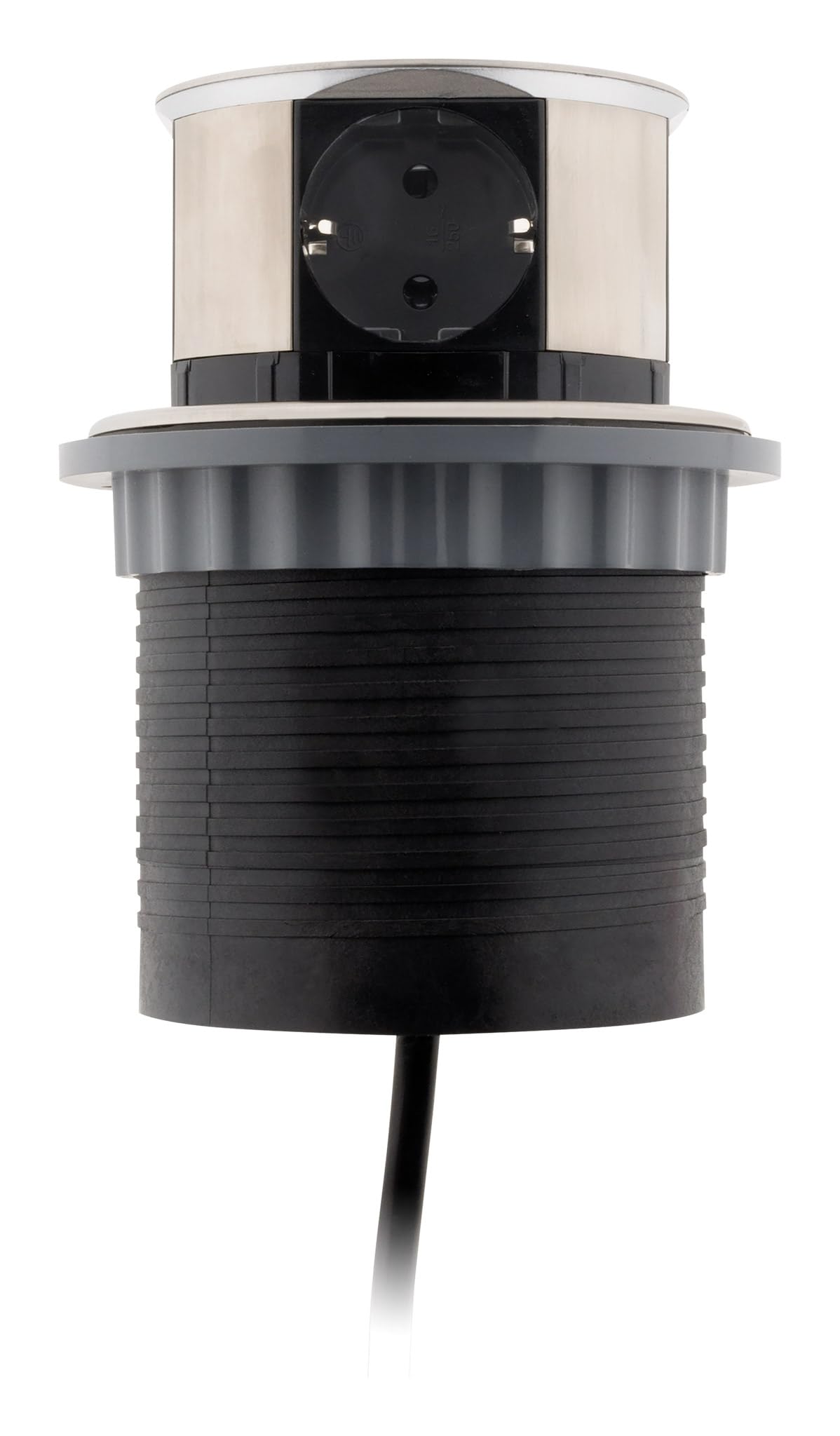 Multiprise encastrable Schuko 3 Prises + 2 USB-A - Blanc/Noir - Otio