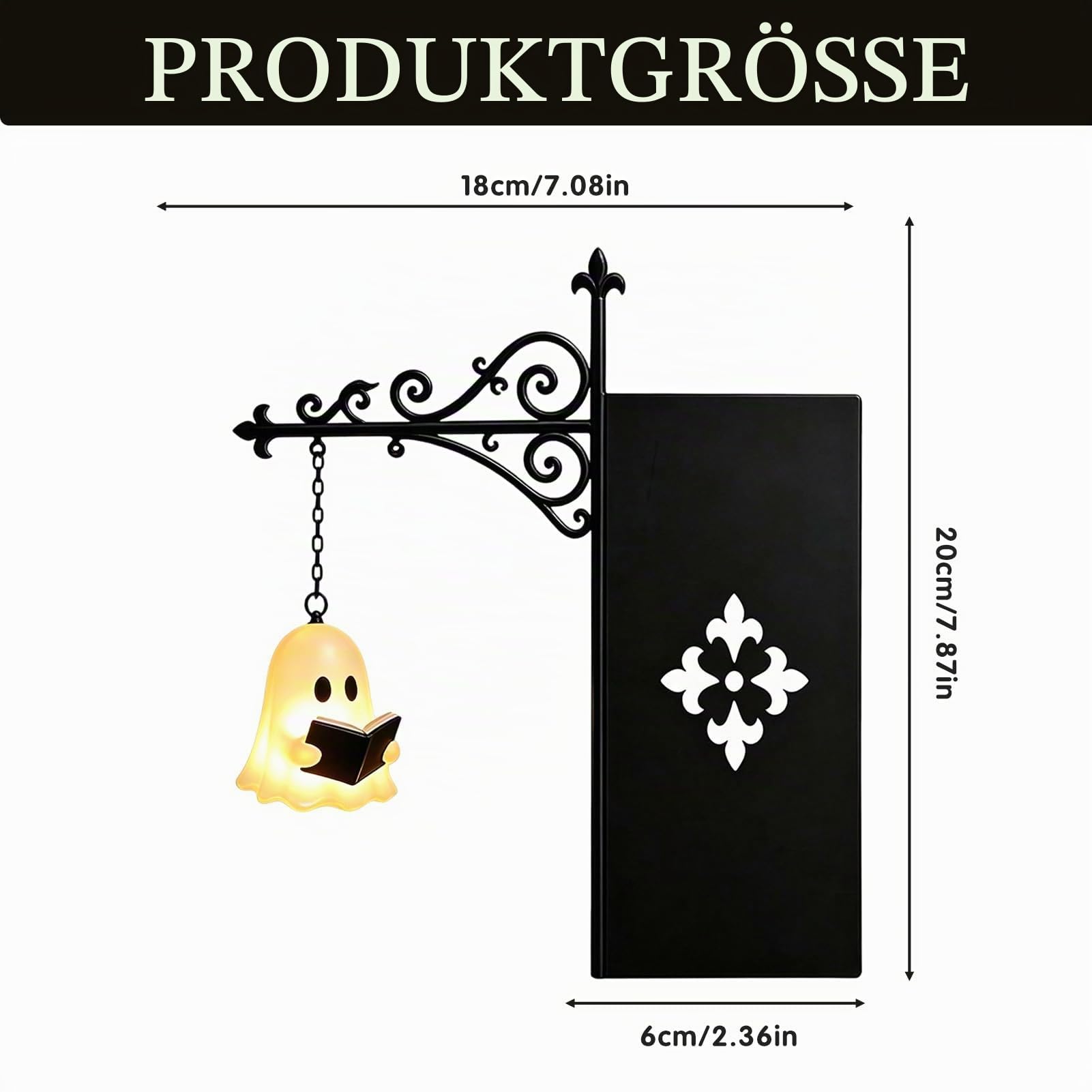 3 x Bücherregal Lampe, Halloween Deko Geist Library Lantern (Geistx3)